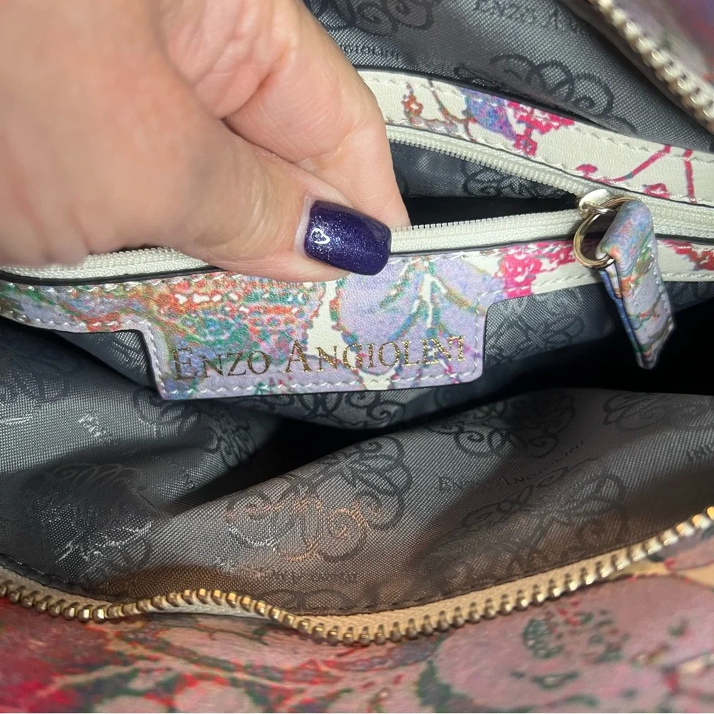 Enzo Angiolini watercolor floral shoulder bag
